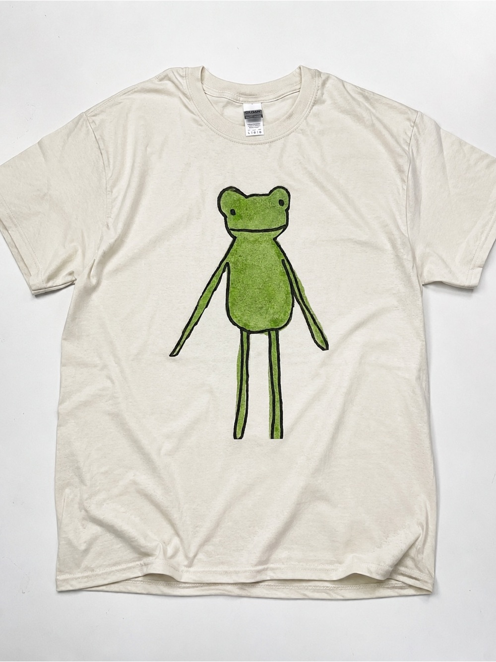 Cream Green Frog Graphic T-Shirt